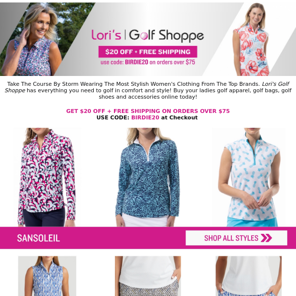 Lori's Golf Shoppe, ladies golf accessories, golf online