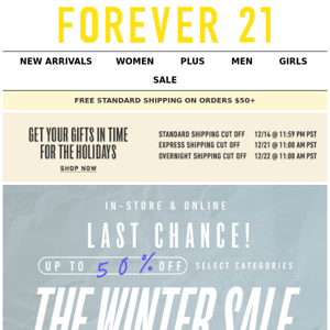The Winter Sale Ends Tonight