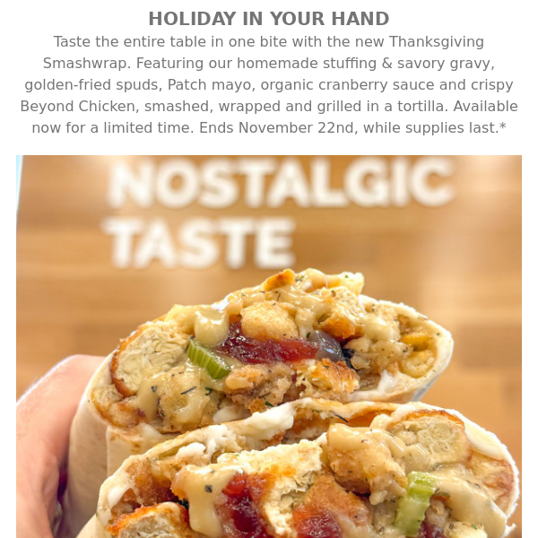 $6 Combo Savings + Thanksgiving Smashwrap!