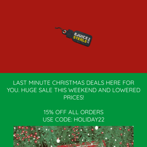 HUGE HOLIDAY SALE THIS WEEKEND ONLY! 15% OFF AND FREE SHIPPING OVER $30