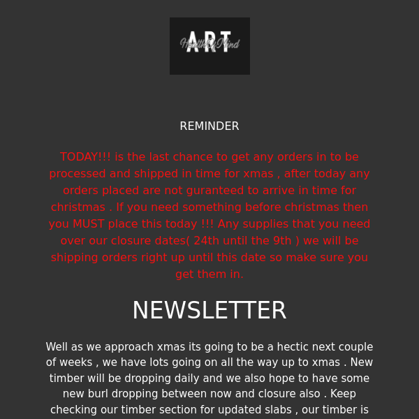 NEWSLETTER 11/12 , FINAL CHANCE IS NOW !!!