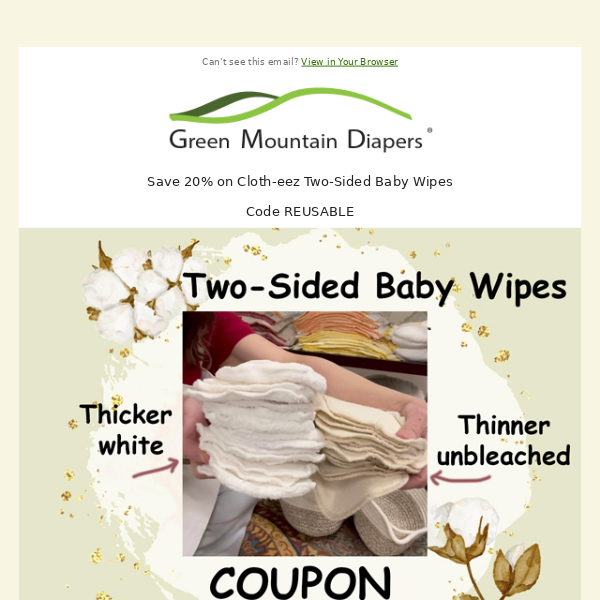 Coupon for Two-Sided Wipes