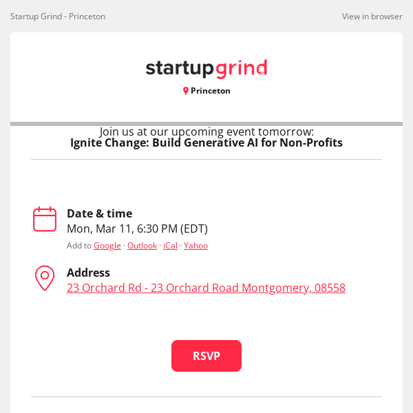 Event Tomorrow: Ignite Change: Build Generative AI for Non-Profits
