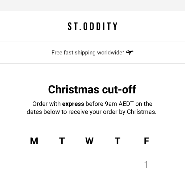 Christmas cut-off dates 🎄