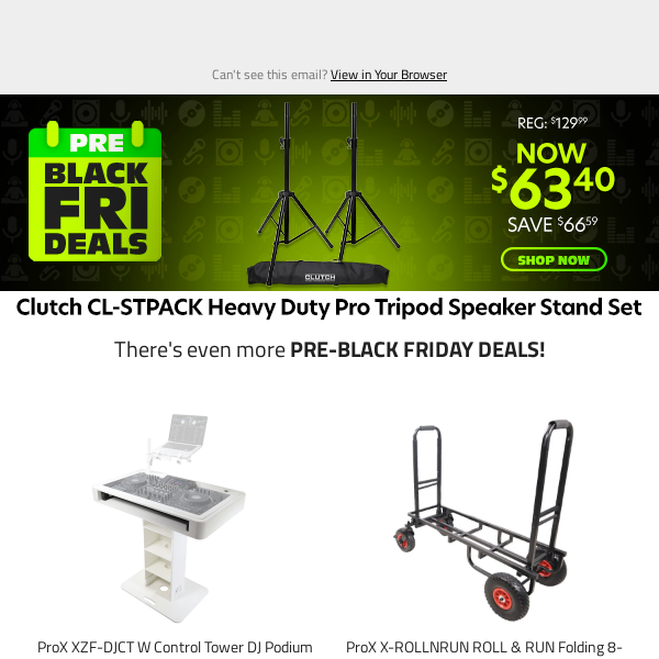 Clutch CL-STPACK Heavy Duty Professional Tripod PA Speaker Stands w/ Carry  Case