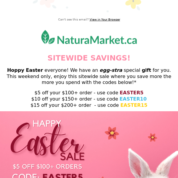 REMINDER 🐣 Sitewide Savings This Weekend. Hurry 🐰 Save More Today!