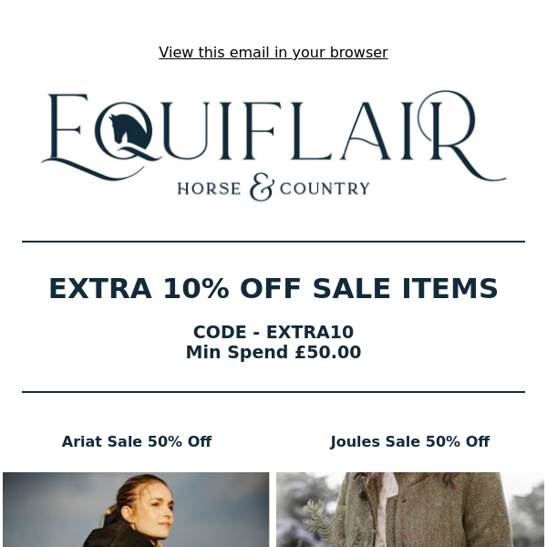Hey Equiflair Saddlery, Extra 10% Off All Sale Items!!