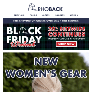 20% OFF: New Women's Gear