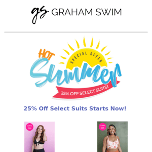 Summer Sale! 25% Off Select Tops, Bottoms and Suits!