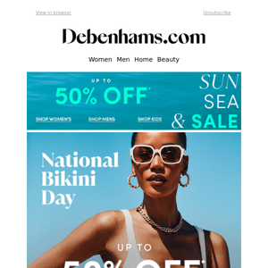Up to 50% off swimwear for every holiday destination