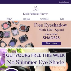 Get A Free Eyeshadow Worth £18