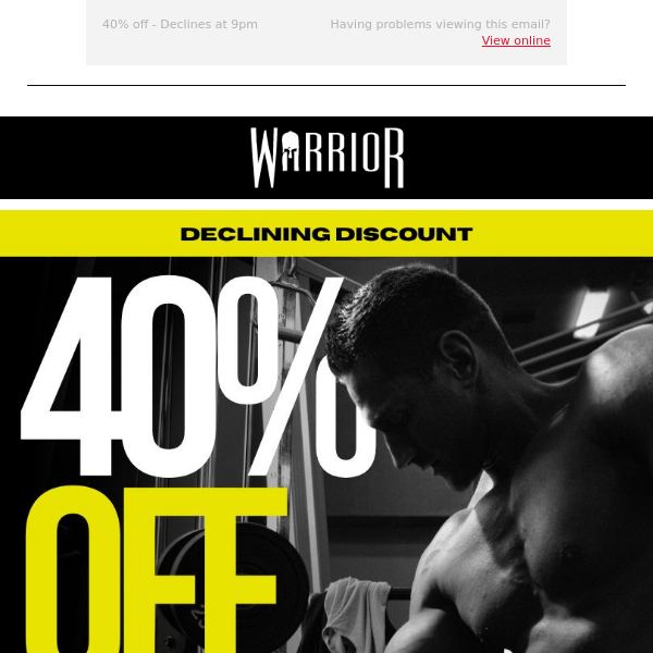 Hurry! 40% off declines at 9pm