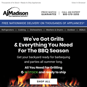 It's grilling season - In Stock and ready to ship!
