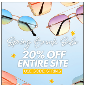 Spring Break sale...20% OFF site wide! 🌸
