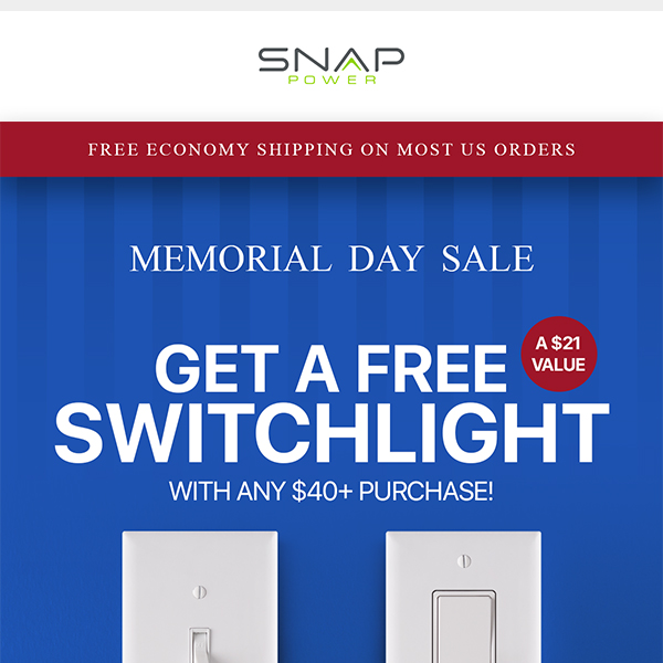 🇺🇸 Don't Miss Out: FREE $21 SwitchLight w/ any $40 Purchase