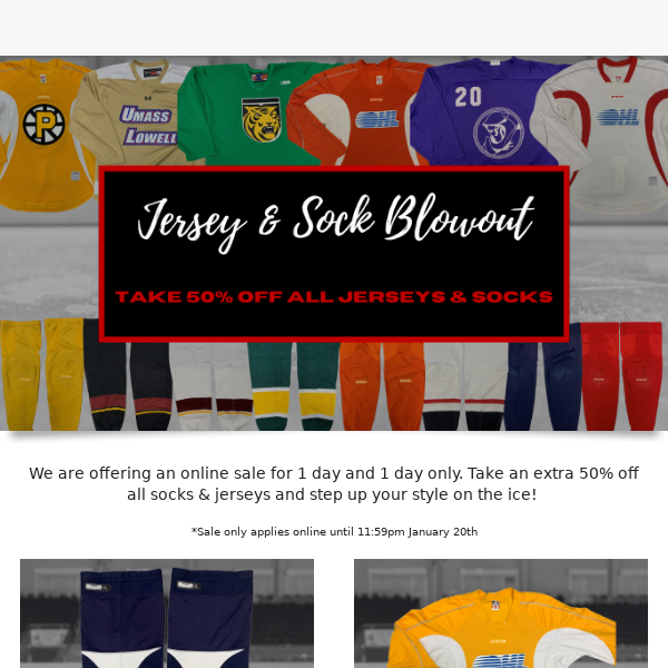 50% OFF - All jerseys & Socks🏒