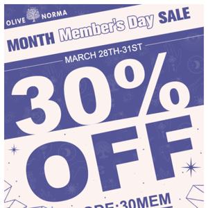 Hurry ‼️ Member's Day Big Sale! 30% OFF 💥