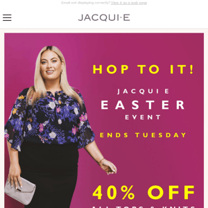 Add To Your Easter Basket! 40% Off All Tops & Knits!