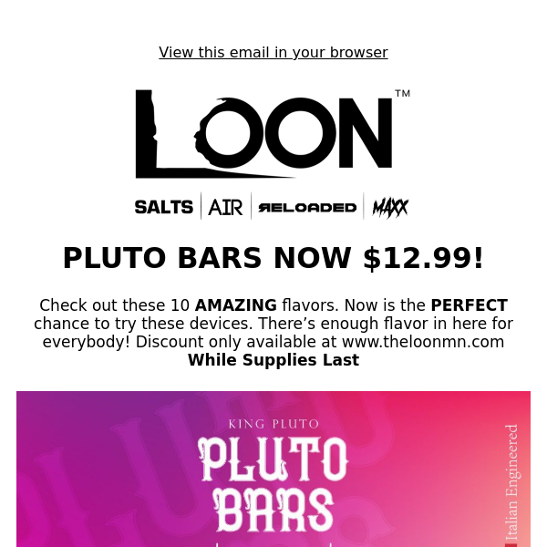 Pluto Bars Now $12.99 On Sale!!!