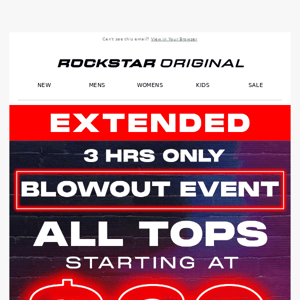 ⏰EXTENDED⏰  ALL TOPS starting at $20! 💰