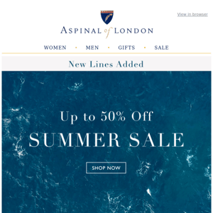 New Lines Added to Our Summer Sale