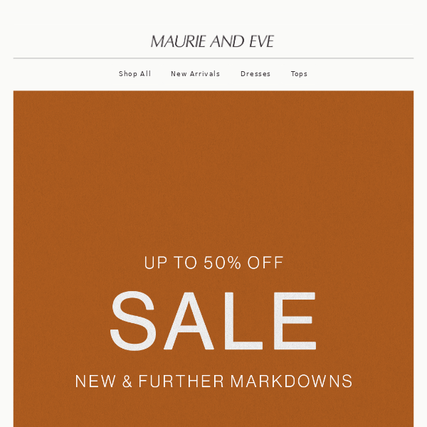 NEW + FURTHER MARKDOWNS