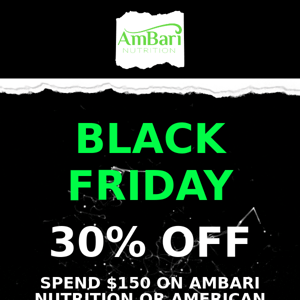 BLACK FRIDAY & 30% OFF COUPON