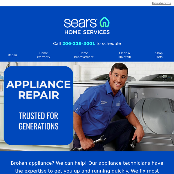 Sears warranty on sale appliance repair