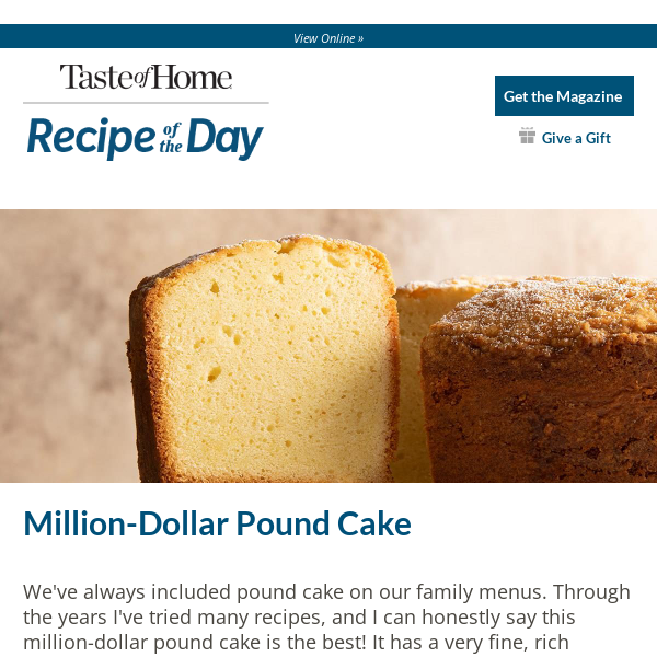 Million Dollar Pound Cake Recipe