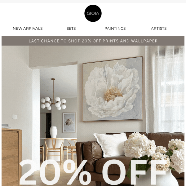 Final hours ⏳ Shop 20% off Prints & Wallpaper