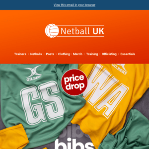 ⚠️ PRICE DROP >>  Netball Bibs