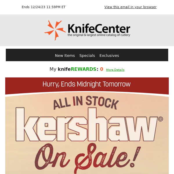 Ends Soon: ALL In-Stock Kershaw On Sale!