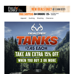 Two Tickets to the gun show: $7.45 Realtree Tanks