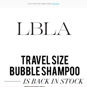 Ready. Set. Shop! TRAVEL BUBBLE SHAMPOO is BACK In STOCK!