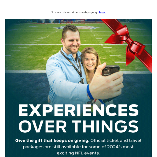 Give the gift of a lifetime with an NFL VIP Package