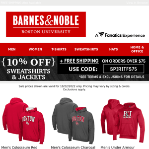 10% OFF Sweatshirts + Jackets ENDS MIDNIGHT!