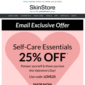 For You: 25% Off Self-Care Essentials