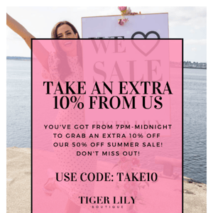 Take An Extra 10% From Us, Tiger Lily Boutique 💖