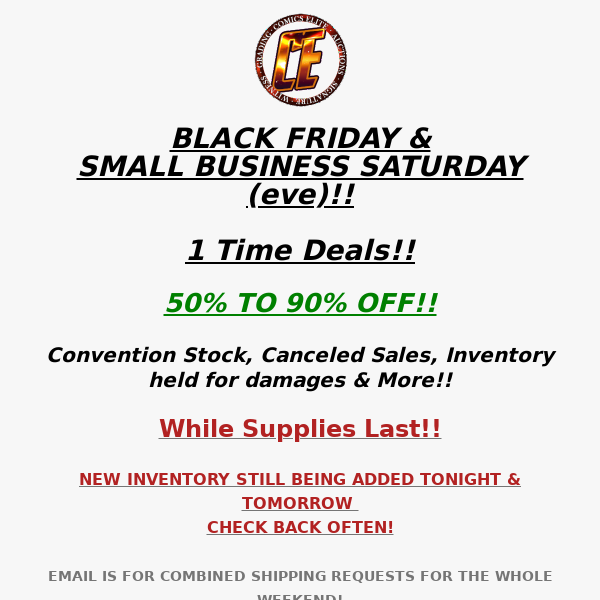 BLACK FRIDAY STARTS NOW! 1 TIME DEALS - SHIKARII & MORE!