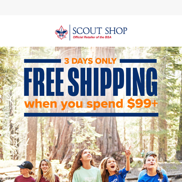 Deal Alert—Free Shipping at Scout Shop!