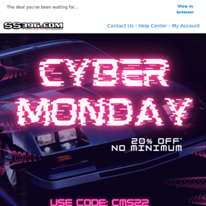 Save 20% for Cyber Monday!