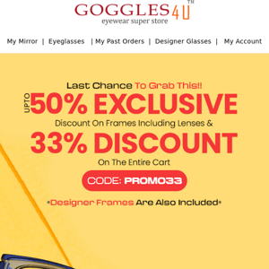 Goggles 4u 🚨 Last Chance For UPTO 50 Percent ➕ Extra 33  Percent Discount