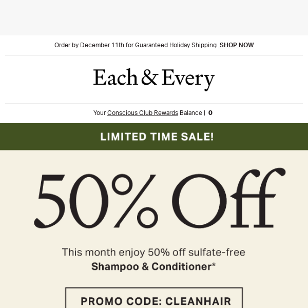 50% off limited time sale