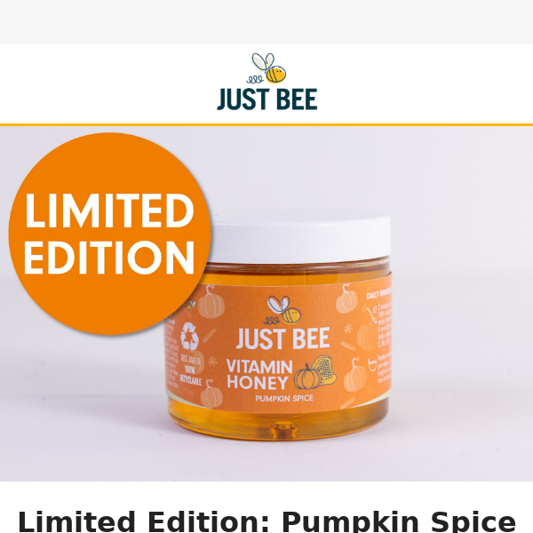 Limited Edition Pumpkin Spice Vitamin Honey Now Available! 🍯🎃