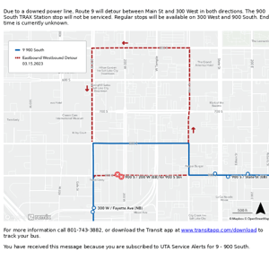 9 - 900 South on detour