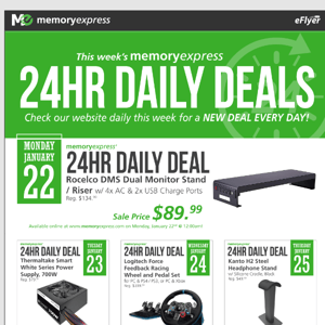 Memory Express 24hr Daily Deals Continue - Jan 22-28!