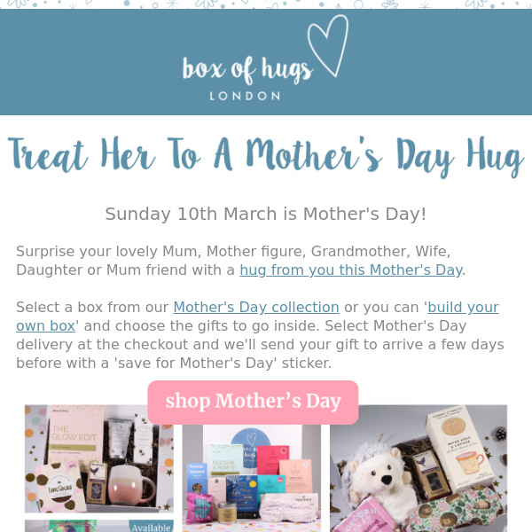 Order your Mother’s Day Hugs now 🎁