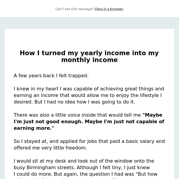 How I turned my yearly income into my monthly income