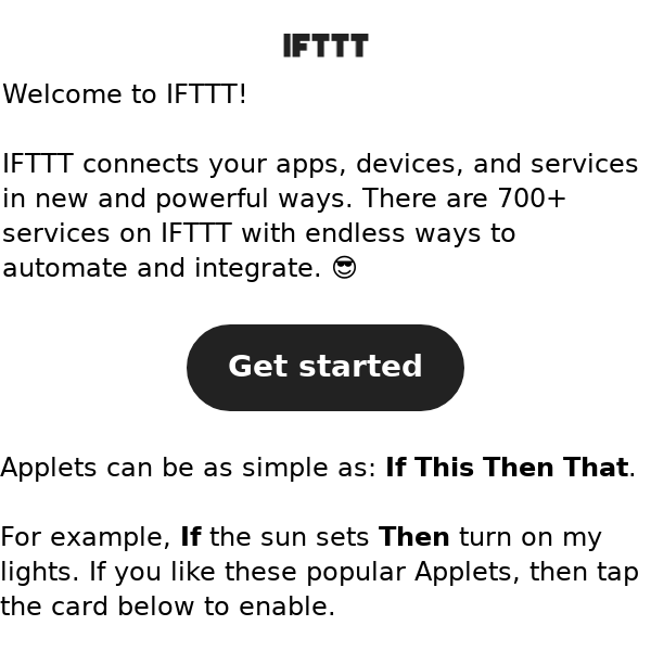 Welcome to IFTTT 👋