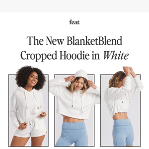 NEW – White BlanketBlend Crop Hoodie